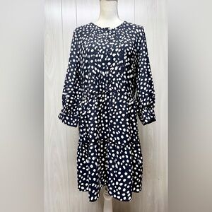 Who What Wear Pleated Polkadot Baby Doll Dress Size Large